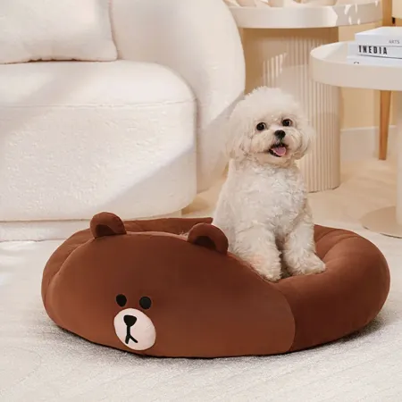 【LINE FRIENDS】經典系列寵物毛絨圓窩(熊大)✿90G002